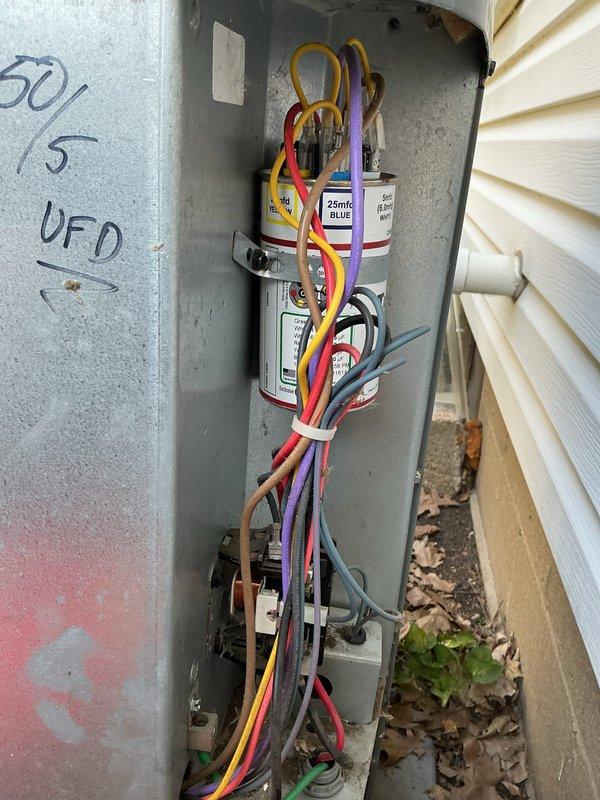 # HVAC Maintenance - Cooling System Service

Completed comprehensive monthly cooling maintenance visit on residential HVAC system. Performed thorough inspection of blower assembly, confirming squirrel cage fan and centrifugal blower wheel operating properly with all fins intact and evenly spaced. Inspected electrical disconnect panel and dual run capacitors (25 MFD rated), verifying all wire connections secure and properly terminated at terminal blocks. Replaced 16x20x1 air filter per monthly maintenance agreement. All components functioning within normal parameters with no deficiencies noted.