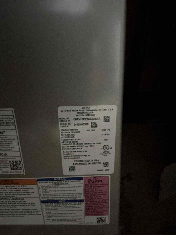 Completed annual basic cooling maintenance visit on residential HVAC system with Puron refrigerant (model CPWFP902TA). Performed standard preventive maintenance procedures including system inspection, verification of operating temperatures and pressures, and documentation of equipment specifications. Thermostat displaying 78°F with 55% humidity, system operating within normal parameters.