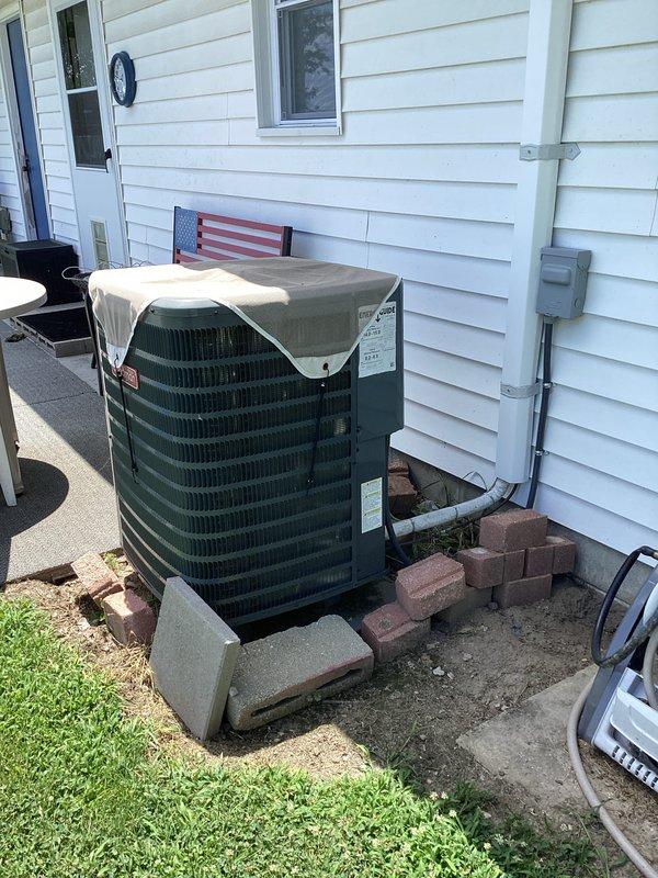 Completed routine monthly cooling maintenance on residential HVAC system. Performed comprehensive inspection of outdoor condenser unit, checking refrigerant levels, electrical connections, and component operation. Verified all electrical wiring and controls within the unit were secure and functioning properly. Replaced 16x20x1 air filter as part of standard maintenance protocol. System tested and operating within normal parameters upon completion.