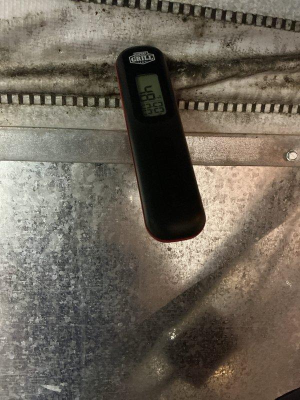 Completed comprehensive cooling check (CCC) and basic monthly maintenance on HVAC system. Performed temperature diagnostics and system inspection, documenting equipment conditions with thermal readings showing 23.9°C. Customer has air filters available on-site in basement for future use, though no filter replacement was documented during this service visit.