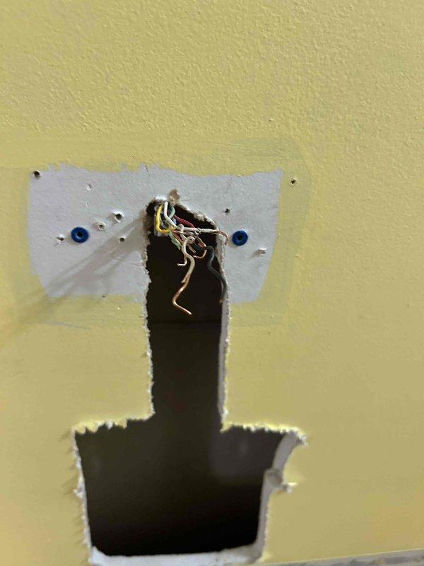 Responded to no cooling call on heat pump system. Upon inspection, found failed thermostat with damaged wiring requiring replacement. Removed existing thermostat, installed new unit, and properly terminated all low-voltage wiring connections. Accessed control board at air handler, verified all electrical connections secure, and confirmed proper communication between thermostat and system. Cycled system through cooling mode to verify proper operation and confirmed unit running as designed.