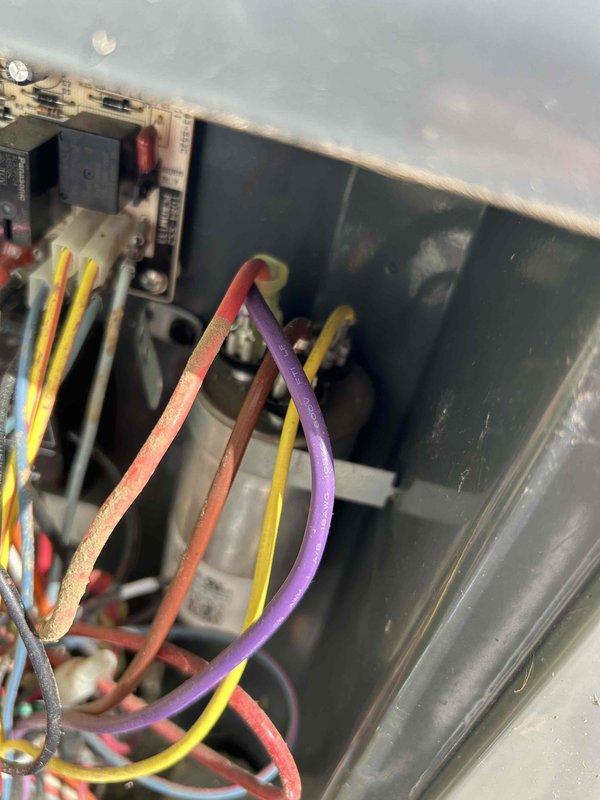 Responded to no cooling call on heat pump system. Upon inspection, found failed thermostat with damaged wiring requiring replacement. Removed existing thermostat, installed new unit, and properly terminated all low-voltage wiring connections. Accessed control board at air handler, verified all electrical connections secure, and confirmed proper communication between thermostat and system. Cycled system through cooling mode to verify proper operation and confirmed unit running as designed.