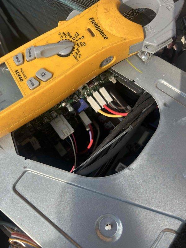 Responded to service call requiring diagnostic evaluation of HVAC system. Performed initial diagnostic testing using Fieldpiece meter on control board and electrical components, documenting wiring connections and system configuration. Scheduled return visit with technical support to complete comprehensive diagnosis and determine necessary repairs for the outdoor condensing unit and associated equipment.