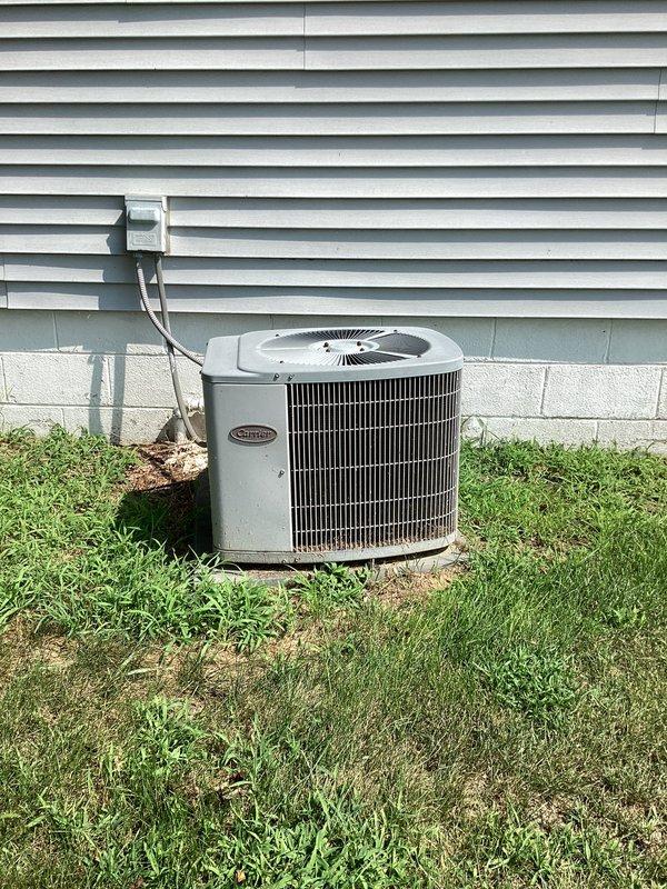 Completed cooling maintenance on residential air conditioning system. Performed comprehensive inspection of outdoor condensing unit and indoor components, verified thermostat operation at 74 degrees, and assessed system performance. Unit operational with renewal contract active through September 2026.