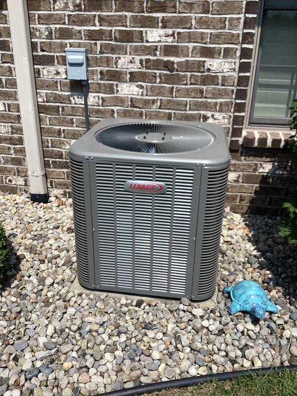 Completed comprehensive cooling maintenance on Lennox outdoor condensing unit. Performed system inspection, verified proper refrigerant levels, cleaned condenser coils, checked electrical connections, and tested unit operation. System is operating within manufacturer specifications and customer's CCC maintenance agreement has been renewed through 10/22/26. Customer advised that 16x25x4 air filter is not included in service agreement.