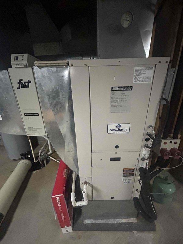 Performed comprehensive preventative maintenance on Command-Aire air handler unit that had not been serviced in two years. Completed full system inspection including filter replacement, electrical connections check, blower assembly cleaning, and refrigerant line inspection. All components found operating within normal parameters with no deficiencies noted; system returned to full operational status.