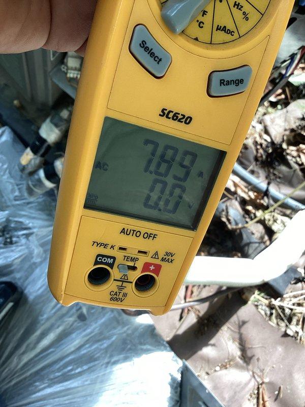 Completed comprehensive cooling maintenance on Lennox HVAC system. Performed system diagnostics using digital multimeter, recording temperature differential readings of 79.9°F and 21.6°F to verify proper cooling operation and refrigerant charge. Inspected all electrical connections, condensate drain lines, and PVC plumbing components with red-handled shutoff valves for proper operation. System operating within manufacturer specifications upon completion of preventive maintenance service.