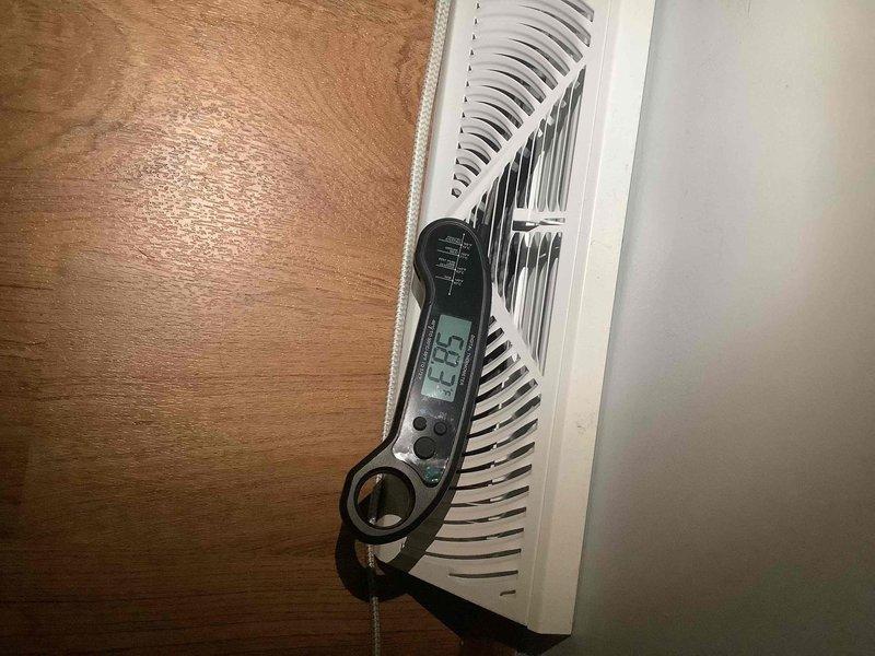 Responded to callback regarding multiple supply vents detached following third-party duct cleaning service. Inspected all accessible ductwork and reattached disconnected register boots to supply ducts, ensuring proper seal and connection. Performed system operational check, verified airflow at all registers using diagnostic meter, confirmed thermostat operation and cooling cycle functionality, and inspected unit for any issues related to previous duct cleaning work—all components operating within normal parameters.