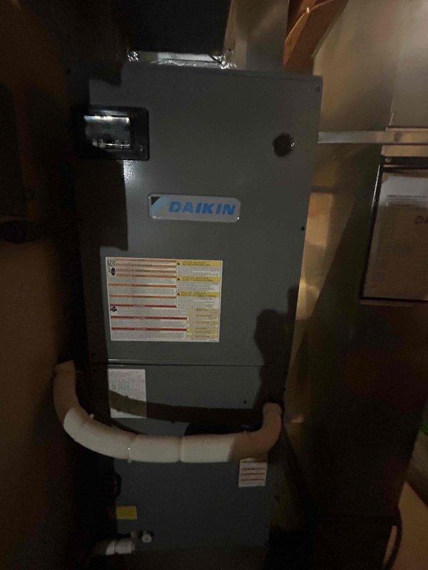 Replaced faulty indoor thermistors on Daikin HVAC system located in attic space. Accessed internal components, removed defective temperature sensors, and installed new thermistors with proper wiring connections and secure mounting. Verified all electrical connections, cable management, and system operation upon completion.