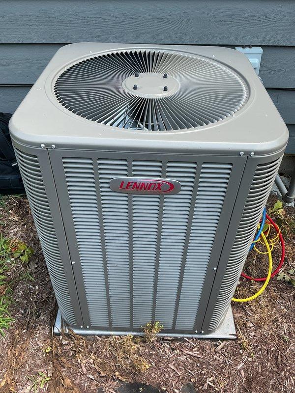 Completed comprehensive cooling maintenance on residential Lennox HVAC system. Performed standard monthly preventive maintenance procedures including inspection of indoor furnace/air handler unit and outdoor condenser unit, checked refrigerant lines and connections, verified proper operation of all components, and replaced 16x20x1 air filter. System operating within normal parameters with no issues identified.
