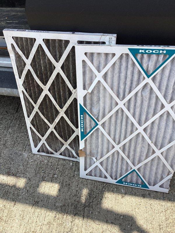 Completed comprehensive cooling maintenance on two HVAC systems under active CCC basic maintenance agreement. Performed standard inspection protocol on both outdoor condenser units and indoor air handling components, including visual assessment of condenser coils, refrigerant lines, and electrical connections. Documented pre-existing conditions with photographs showing outdoor unit positioned in gravel bed with surrounding vegetation and heavily soiled filters requiring customer replacement. Customer advised that 16x25x4 filters are not included in basic service plan and should be purchased separately for optimal system performance.