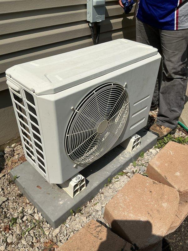 Completed monthly preventive maintenance on two HVAC systems under the CCC Basic service plan. Performed comprehensive system inspections of both indoor and outdoor units, verified proper operation of Carrier programmable thermostat with system set to auto mode and functioning correctly at setpoints, inspected outdoor condenser unit confirming proper placement on concrete pad with adequate airflow and clearances. Customer requires 20x25x4 filters which were not included in this service visit.