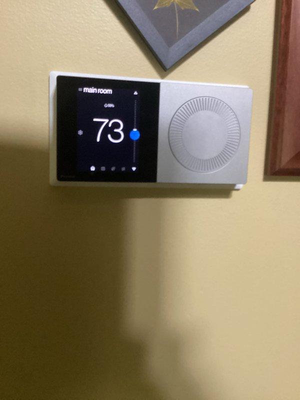 Completed routine cooling maintenance on Daikin multi-zone HVAC system as part of monthly membership service. Inspected air handler and heat pump components, verified thermostat operation displaying 73°F in main room, checked refrigerant lines and condensate drainage system, and confirmed all equipment operating within normal parameters.