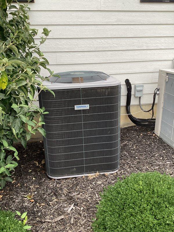 Completed basic monthly cooling maintenance visit on residential HVAC system. Performed routine inspection of Tempstar furnace unit in basement mechanical room and outdoor condenser unit, checking all accessible components, connections, and operational parameters. Replaced air filter, verified proper airflow through ductwork, and inspected copper refrigerant lines, gas piping, and electrical connections for both indoor and outdoor equipment to ensure system is operating efficiently for the cooling season.