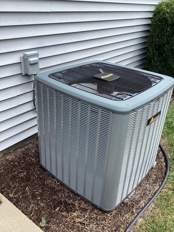 Completed annual Comfort Care maintenance on residential cooling system. Performed comprehensive inspection of outdoor condenser unit and verified proper thermostat operation, with system currently maintaining 70-degree setpoint. All components found operating within normal parameters, unit area well-maintained with adequate clearance and airflow around equipment.