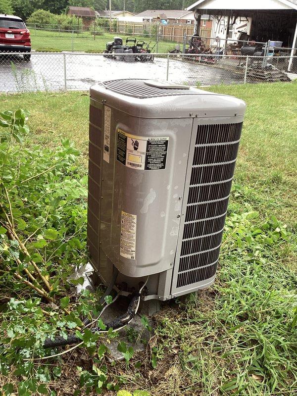 Completed monthly CCHP cooling maintenance including replacement of 20x20x4 air filter. Inspected outdoor condenser units at both locations, verified proper operation, and documented equipment condition with photographs. Noted vegetation growth around units but all systems operating within normal parameters.