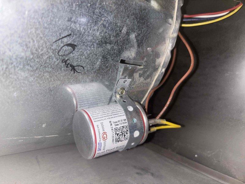 Completed monthly CCC basic maintenance on cooling system, including inspection of blower wheel assembly and capacitor component. Both components showed normal operational condition with dust accumulation on interior surfaces; system operational upon completion of service visit.