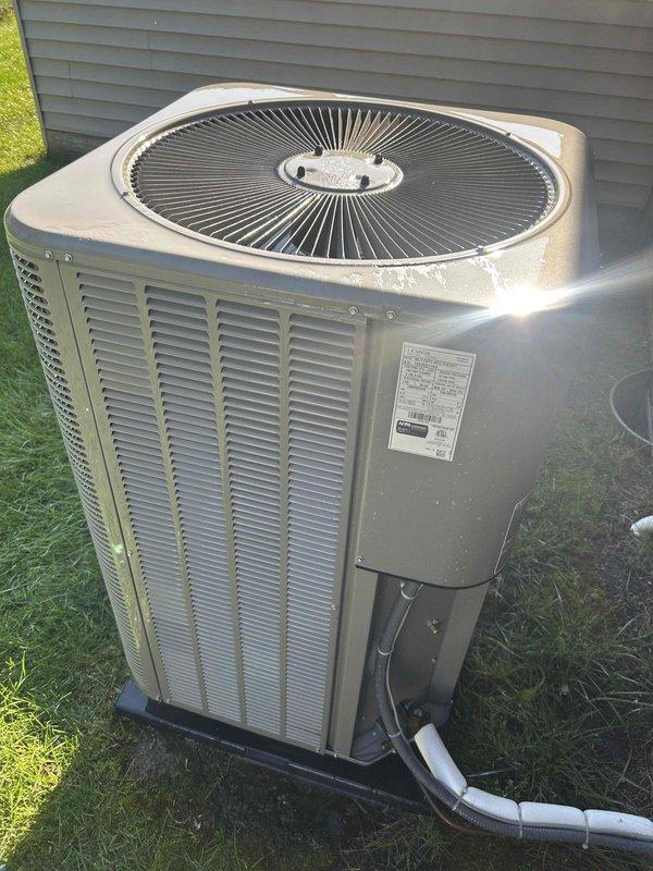 Completed annual cooling maintenance and inspection per service agreement. Performed comprehensive system evaluation of outdoor condensing unit and indoor air handler, checked refrigerant levels and pressures, inspected electrical connections and components, tested thermostat operation and calibration, cleaned condenser coils, verified proper airflow and drainage, and replaced 20x20x4 air filter. All components operating within manufacturer specifications with no deficiencies noted.