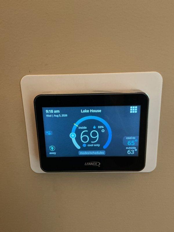 Completed monthly basic cooling maintenance on three HVAC systems. Performed standard inspection procedures including checking thermostat operation and system performance on all units. All systems operating within normal parameters with thermostats displaying proper temperature readings and responding correctly to cooling commands.