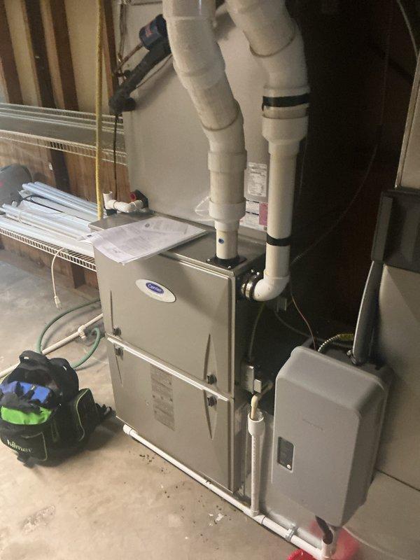 Completed comprehensive cooling maintenance on Carrier HVAC system. Performed standard CCC protocol including system diagnostics, refrigerant pressure testing using manifold gauges, and operational verification. Customer requires 20x25x4 filter which was not included with this service visit. All components operating within normal parameters upon completion.