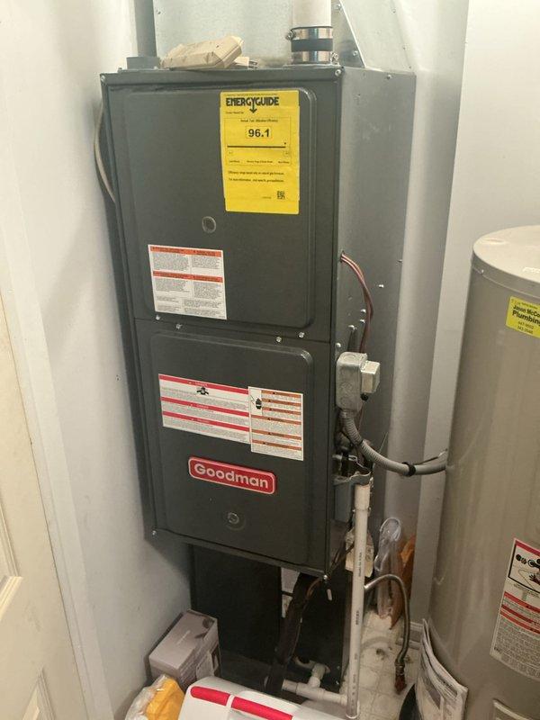 Completed cooling maintenance service on Goodman furnace system. Performed standard inspection and documentation per basic monthly maintenance protocol. Filter type was undocumented upon arrival and has been recorded for future service reference.