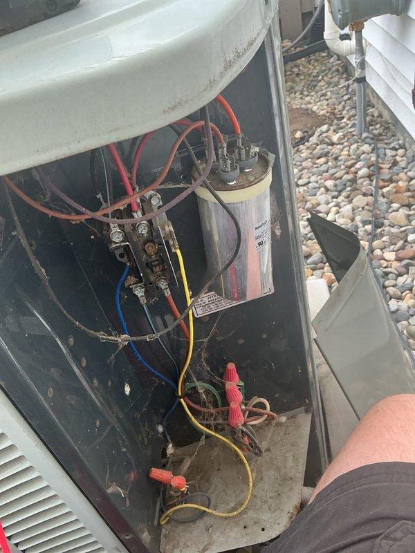 # HVAC Maintenance - Cooling 2 Systems

Performed comprehensive basic monthly cooling maintenance on two HVAC systems. Accessed electrical compartments on both units to inspect internal components, including capacitors, wiring connections, and terminal blocks. Verified all electrical connections were secure and properly terminated with appropriate wire nuts. Cleaned accumulated dust and debris from electrical compartments to ensure optimal performance and safety.

Utilized refrigerant manifold gauge set to check system pressures and refrigerant charge levels on both cooling units. Connected color-coded service hoses to measure low-side and high-side pressures, confirming systems were operating within manufacturer specifications. Inspected condensate drain lines and PVC drainage systems for proper flow and functionality.

Replaced 14x20x1 air filters on both systems as part of routine maintenance protocol. Conducted visual inspection of all accessible components, noting normal wear patt