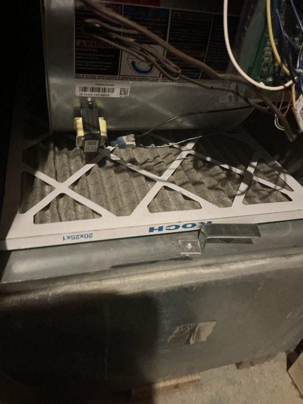 Completed comprehensive cooling maintenance per CCC basic monthly service protocol. Performed visual inspection of outdoor unit electrical components, including capacitor (model THCFD325) and contactor assembly. Verified all wire connections secure with proper routing of high and low voltage wiring. Inspected indoor air handler and replaced 20x25x1 pleated air filter with KOCH brand filter per service agreement inclusion. All electrical components operating within normal parameters. System tested and left in proper working condition.
