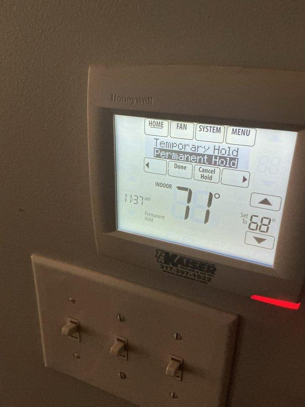 Completed CCC Basic Monthly maintenance service on residential cooling system. Performed standard inspection of outdoor condensing unit, verifying proper operation of compressor, capacitor, and electrical connections. Checked thermostat functionality and confirmed system responding appropriately to temperature setpoint commands. Filter size could not be determined during this visit. All components operating within normal parameters at time of service.