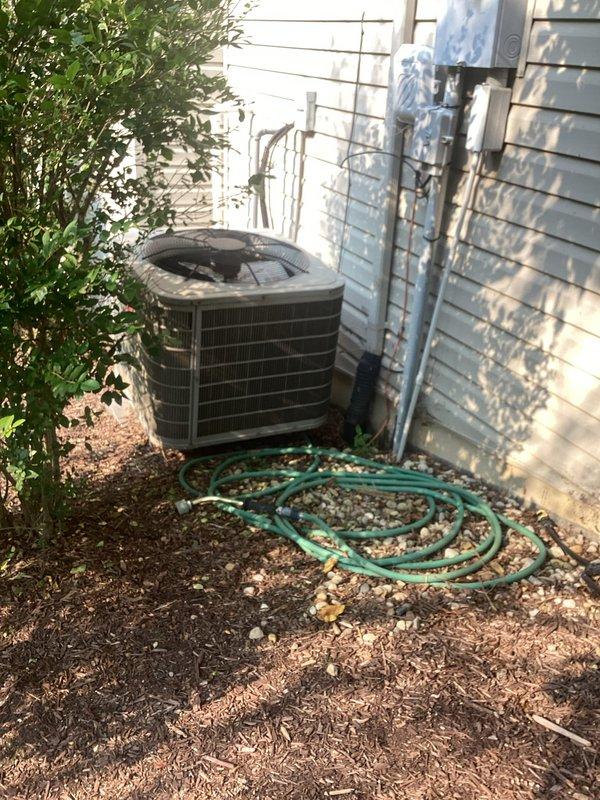 Responded to emergency no-cooling call for fourteen-year-old outdoor air conditioning unit. Upon arrival, inspected exterior condenser unit and found control system malfunction preventing proper operation. Removed AC unit cover to access internal components, diagnosed faulty controls, and performed necessary repairs to restore cooling functionality. Verified system operation and confirmed proper airflow from indoor air handler before completing service.
