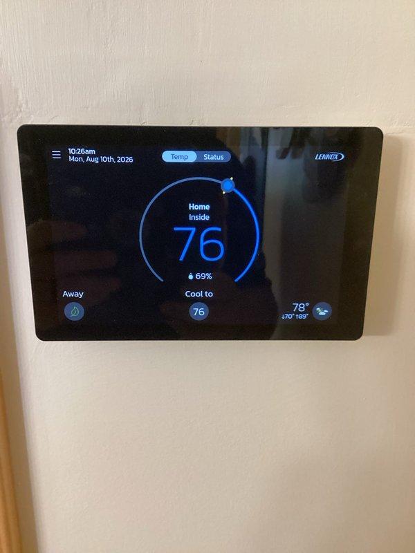 Completed REME HALO warranty service and routine maintenance on residential HVAC system. Replaced air filter, thoroughly cleaned evaporator drain pan to prevent future clogs and microbial growth, and verified proper operation of the REME HALO air purification unit with UV light functionality confirmed operational per manufacturer specifications.