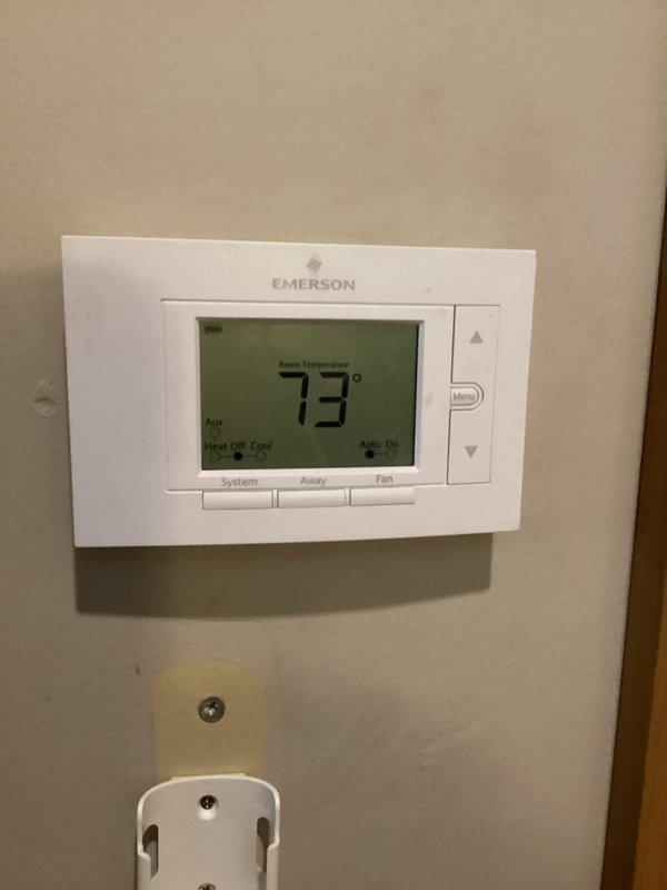 Completed seasonal clean and check maintenance on heat pump system. Installed new 20x25x4 air filter. Inspected and tested all system components for proper operation. Discussed potential thermostat relocation with homeowner, who expressed interest in moving unit approximately 20 feet from current location near fireplace to hallway position for improved temperature sensing and system performance.