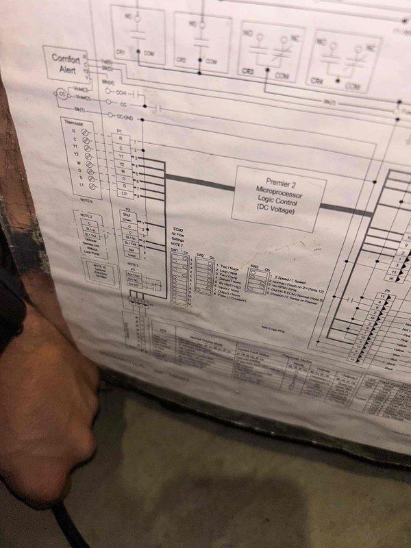 Responded to follow-up service call for geothermal unit reported as not operating properly. Inspected Premier 2 microprocessor logic control system and reviewed wiring schematic for diagnostic purposes. Evaluated thermostat display showing alert indicator and verified control panel communication with geothermal heat pump. Advised customer to contact office immediately if unit malfunctions again for further troubleshooting and potential component replacement.