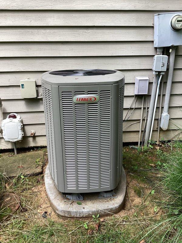 Completed prepaid cooling maintenance tune-up on 16-year-old Carrier system. Performed comprehensive inspection of indoor Lennox furnace unit and outdoor condensing unit, verified proper operation of all components, checked refrigerant levels, inspected electrical connections and disconnect boxes, examined ductwork and plenum assembly, and confirmed air filter condition. All systems operating within normal parameters with no deficiencies noted.