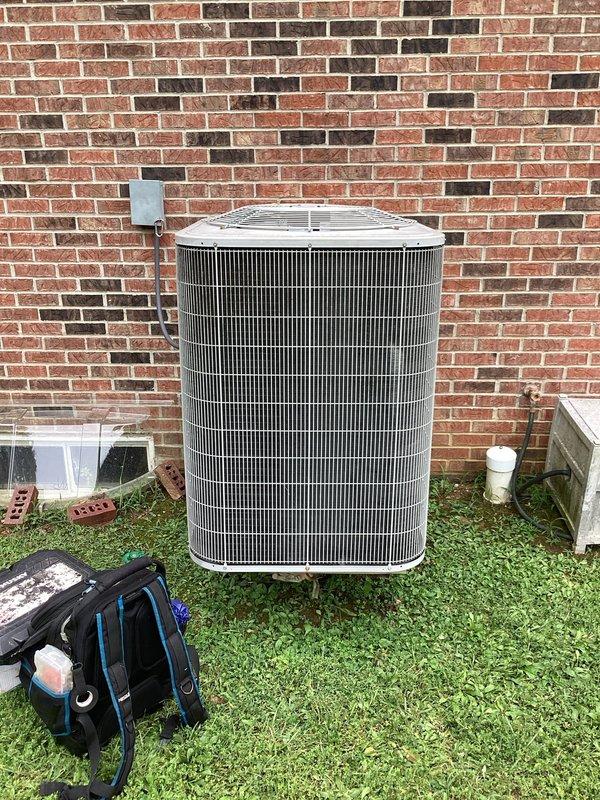 Responded to emergency no-heat call for sixteen-year-old heat pump system with non-operational outdoor fan motor. Upon arrival, verified thermostat was calling for heat at 73 degrees and confirmed outdoor condensing unit fan was not spinning. Diagnosed failed condenser fan motor and replaced with OEM equivalent motor, restoring proper airflow and system operation. Unit tested and confirmed operational before departure.