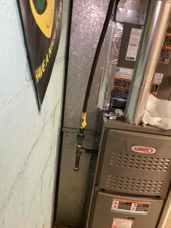 Returned to address air leakage issue from recent furnace installation where a significant gap existed between the return ductwork and Lennox furnace unit. Resealed the connection point to eliminate air loss and restore proper system efficiency.