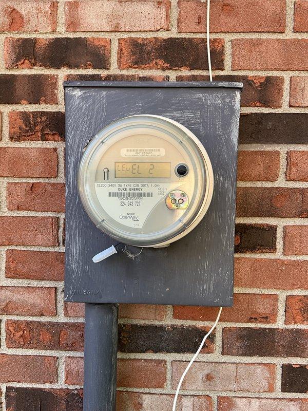 Responded to service call for electrical wiring inspection. Upon arrival, performed comprehensive evaluation of the electrical system including the main service panel and utility meter connection. Inspected Cutler-Hammer circuit breaker panel with 200-amp service, verifying proper breaker operation, circuit labeling, and panel integrity. Examined Duke Energy digital meter installation and verified proper connection to 240V 3-wire service entrance. Documented existing electrical configuration with photographs for record-keeping purposes and completed wiring assessment as requested.