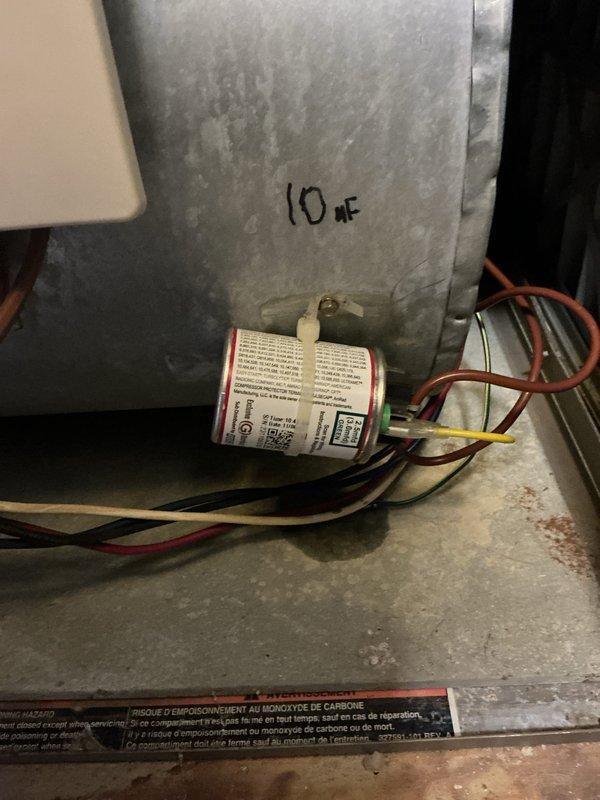 Completed CCC Basic Monthly maintenance service on residential HVAC system. Performed standard cooling season inspection including checking 10 MF capacitor operation and electrical connections, verified all wiring terminations secure, and inspected furnace cabinet and ductwork connections. System operating within normal parameters; customer advised that 20x25x4 filter is not included in service and should be maintained separately.