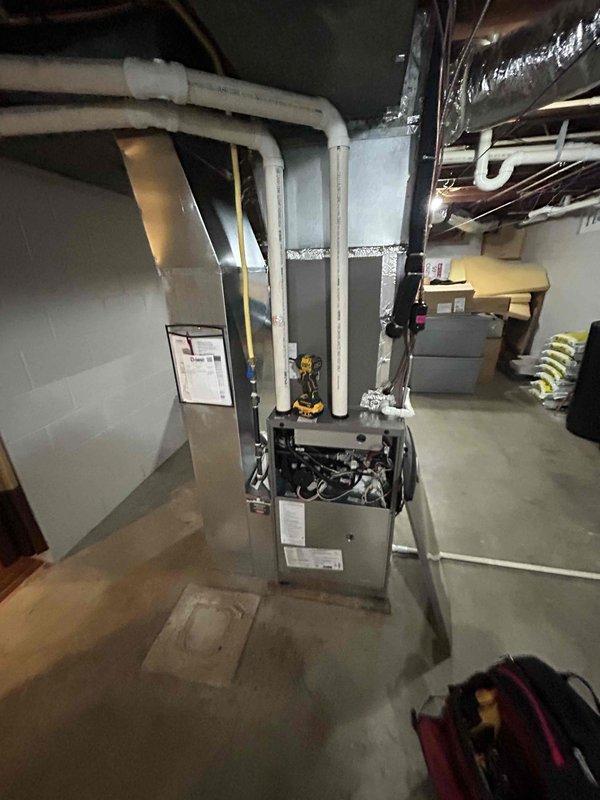 Completed comprehensive cooling maintenance on HVAC system including inspection of furnace unit, ductwork, and electrical components. Verified capacitor connections and wiring integrity, with all electrical terminals properly secured and functioning within normal parameters. Installed 20x25x4 air filter and documented system condition with equipment operating efficiently.