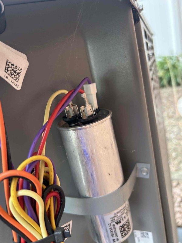 Completed comprehensive cooling maintenance on HVAC system including inspection of furnace unit, ductwork, and electrical components. Verified capacitor connections and wiring integrity, with all electrical terminals properly secured and functioning within normal parameters. Installed 20x25x4 air filter and documented system condition with equipment operating efficiently.