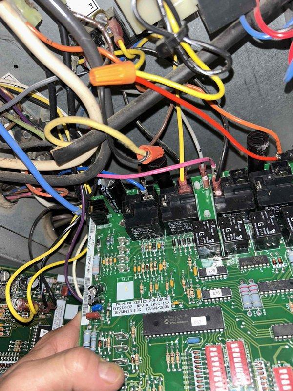 Returned to site with replacement control board for HVAC system. Performed diagnostic testing on new printed circuit board using multimeter to verify proper voltage and component functionality before installation. Removed failed control board from equipment panel, disconnected all wire harnesses and connections, installed new board, reconnected all electrical connections, and verified system operation upon completion.