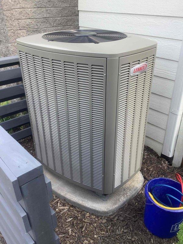 Completed annual basic cooling maintenance on two-system residential HVAC installation consisting of Lennox furnace with air handler and outdoor Lennox condenser unit. Performed comprehensive cooling checks on both systems including inspection of all components, verification of refrigerant levels, electrical connections, condensate drainage, and airflow. Installed 20x21x5 filter and confirmed both systems operating within manufacturer specifications with service agreement renewed through February 2027.