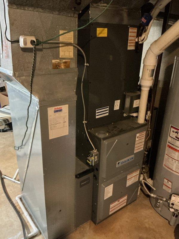 Completed annual basic cooling maintenance on Daikin HVAC system. Performed standard inspection and testing procedures, including supply air temperature verification which measured 57°F at the ductwork. System operating within normal parameters for cooling mode at time of service.