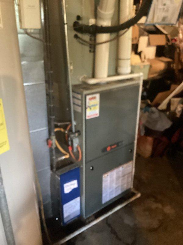 Replaced defective primary circuit board and ECM blower motor on residential gas furnace. System tested and verified operational with proper airflow and all safety controls functioning correctly.