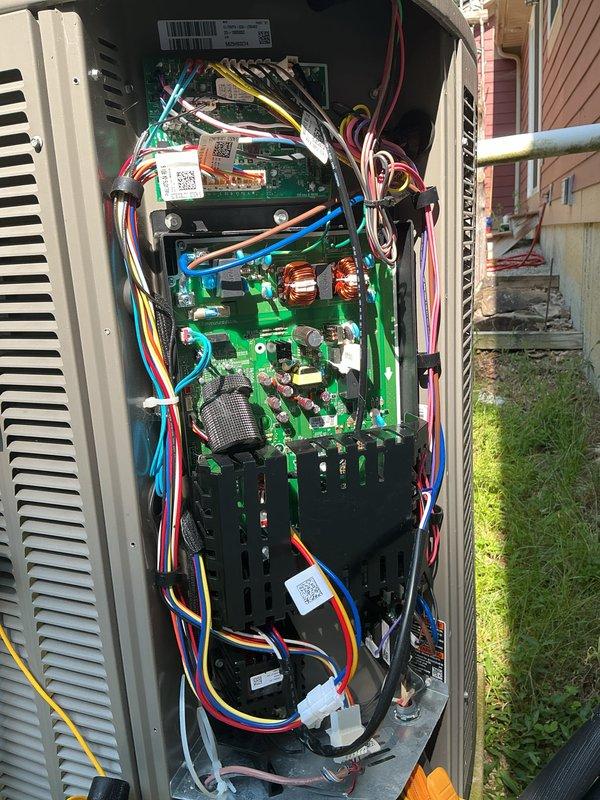 Performed routine cooling maintenance on Lennox HVAC system under active CCC agreement (expires 10/1/27). Conducted comprehensive inspection of air handler unit, verifying proper operation of control boards, electrical connections, and internal components. All circuit boards, wiring harnesses, and control systems found clean and in excellent working condition with no signs of corrosion or deterioration. Documented system condition with interior and exterior photographs for service records.