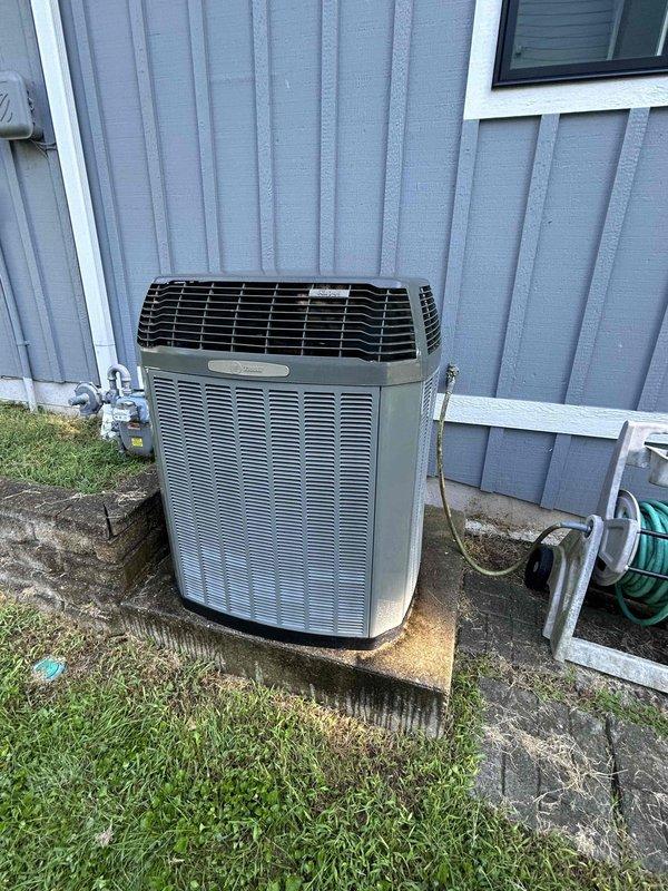 Completed basic monthly maintenance on Trane condensing unit, including comprehensive system inspection and performance verification. Replaced 20x25x1 air filter as part of routine preventative maintenance service. Unit operating within normal parameters with no issues identified.