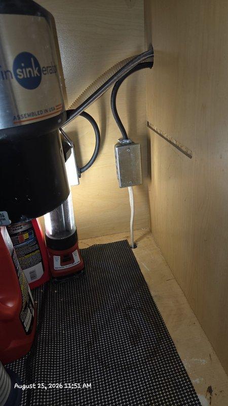 Installed dedicated 20-amp dishwasher circuit using 12/2 wire per code requirements. Ran new circuit from panel to under-sink cabinet location, installed GFCI-protected outlet, and verified proper grounding and circuit operation. Two-person crew completed installation with all connections secured and tested for safety compliance.