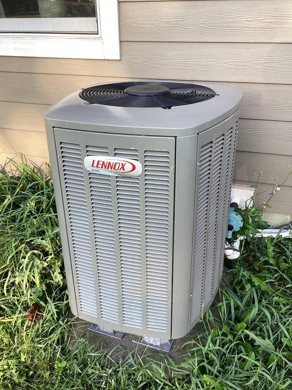 Completed comprehensive heating maintenance service on Lennox HVAC system. Customer Care Club membership was renewed through 03/31/2027, and a 20x20x4 filter was included with the service. System inspection and routine maintenance procedures were performed, with unit photographed for service records.