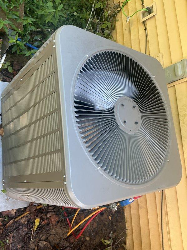 Completed annual basic cooling maintenance visit on residential split system air conditioning unit. Performed comprehensive inspection of outdoor condenser unit, verified proper operation of fan assembly, checked refrigerant line connections, and confirmed adequate airflow through louvers. Replaced 20x20x4 air filter as included in maintenance agreement. All components operating within normal parameters with no deficiencies noted at time of service.