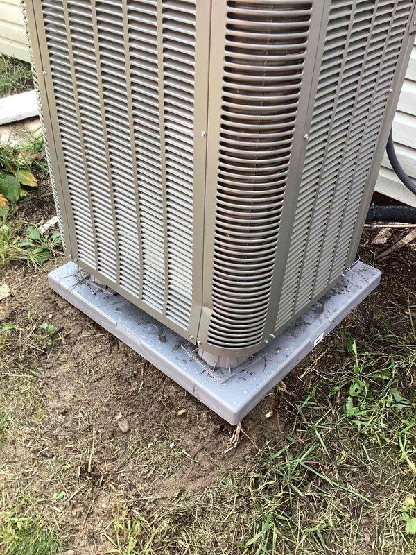 Responded to warranty claim regarding shipping damage to Lennox condenser unit, including lower cabinet dent and rhythmic thumping noise during operation. Conducted thorough inspection of outdoor condensing unit, examining cabinet damage, compressor mounting integrity, internal components, refrigerant lines, and fan assembly to identify potential shipping-related issues. Documented unit condition with photographs showing cabinet damage and overall installation, verified correlation between shipping box damage and unit dent, and assessed system for any internal component displacement that could cause abnormal operational sounds.