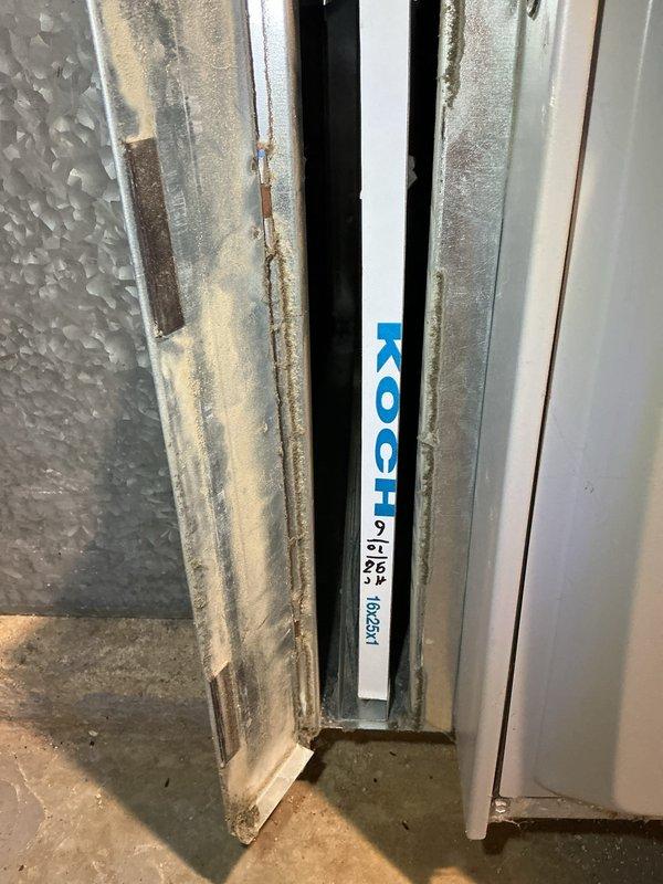 Completed annual cooling maintenance on Koch HVAC unit. Performed standard system inspection and replaced heavily soiled air filter with new filter. Unit operational at time of service completion.
